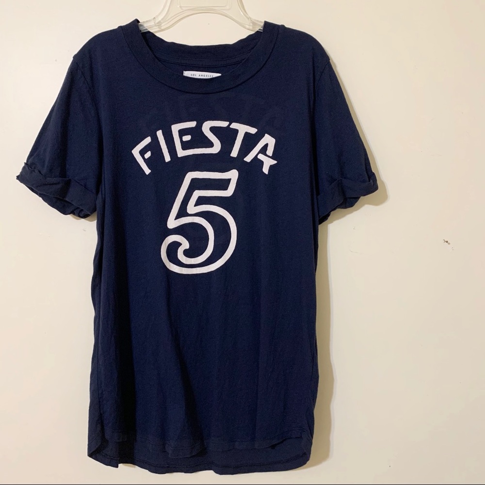 Sol Ángeles Graphic Tee, Size S, cuffed sleeves